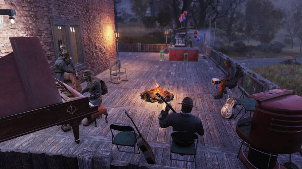 Making music in my camp.
